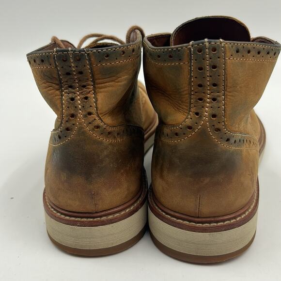 FRYE JOEL BROGUE CHUKKA BOOT MENS SIZE 12 ANKLE NUTMEG TAN BROWN LEATHER BOOT - Picture 3 of 12